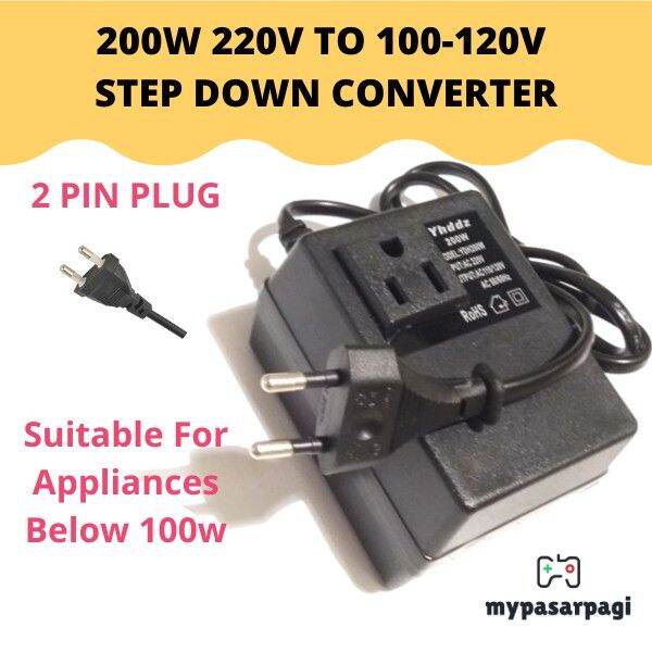 200W AC 220V to 110V (For Below 100w) Step Down Transformer Convert