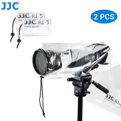 JJC 2Pcs/Set Transparent Camera Rain Cover Protector Raincoat Case For Canon Nikon Sony Fuji DSLR Camera Rainproof Accessories