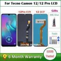 คุณภาพสูงสำหรับ Tecno Camon 12 CC7ชิ้นส่วนจอสัมผัสแอลซีดีของเครื่องแปลงดิจิทัลสำหรับ Tecno Camon 12 Pro 12Pro อะไหล่ CC9 LCD