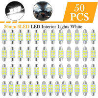 50ชิ้น36มม. C5w 6 Led แบบ Smd รังผึ้งชุดหลอดไฟเสริมแผนที่โดมในร่มป้ายทะเบียนรถหลอดไฟ6000K สุดสดใส