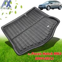 สำหรับ Ford Focus Mk2 Hatchback Boot Mat ด้านหลัง Trunk Liner Cargo ชั้นถาดพรม Protector 2005 2006 2007 2008 2009 2010 2011