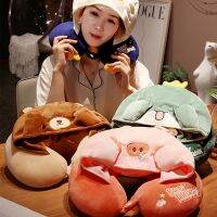 For Adult Office Rest Kawaii Animals Cushion Hoodie Neck Pillow With Hood Hooded U-Shaped Pillow Hooded Pillows Travel pillows