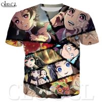 CLOOCL Kimetsu No Yaiba Kamado Tanjiriou เสื้อยืดอะนิเมะญี่ปุ่นฮาราจูกุผู้ชายพิมพ์ลาย3D กราฟิกลำลองเสื้อผู้ชายและผู้หญิงแบบสากลฤดูร้อนแฟชั่นฆ่าปีศาจเสื้อแขนสั้นหลวม