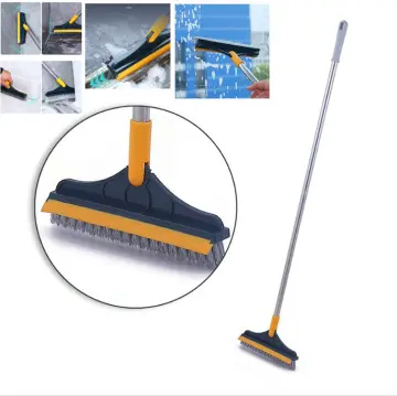 3 in 1 Silicone Crevice Grout Cleaning Brush Adjustable Long Handle Bathroom Tile Magic Broom Brush for Home Kitchen Bathroom Cleaning Brush, Men's