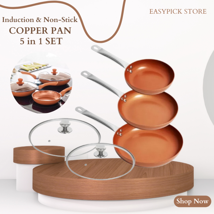 5 in1 Non Stick Copper Pan MIGAS copper pan Induction cooker nonstick