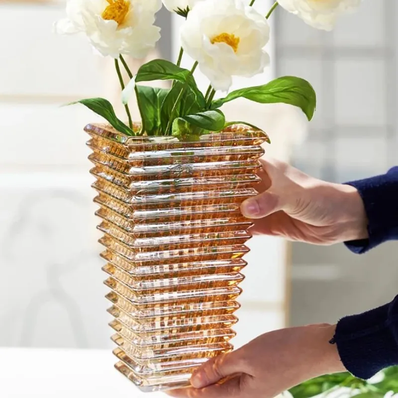 Nordic Luxury Crystal Vase Flower Arrangement Container Desktop ...