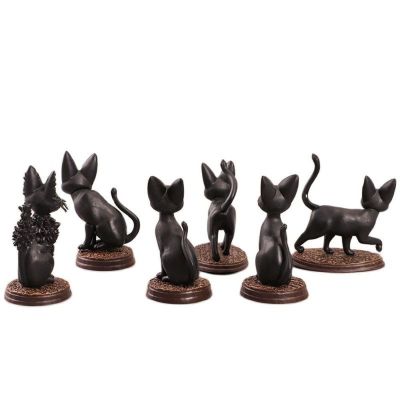 LIAND ตกแต่งบ้านภูมิทัศน์ขนาดเล็ก DIY เด็กของเล่นรูปปั้นขนาดเล็กแมวสีดำรูปปั้นขนาดเล็กรูปแมวสีดำ