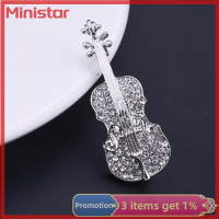 Ministar เข็มกลัดไวโอลินแฟชั่นสำหรับเสื้อผ้าผู้หญิงเครื่องประดับสไตล์ดนตรีหรูหราพลอยเทียมเงางามของตกแต่งที่เข้าได้กับทุกชุด