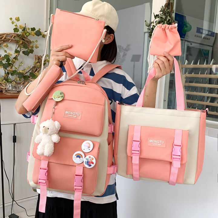 mens-and-womens-schoolbags-2022-new-fashion-student-five-piece-backpack-simple-junior-high-school-students-campus-backpack-2023