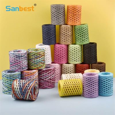 Sanbest ด้ายถักนิตติ้งมือ200เมตร,เข็มขัดถักนิตติ้งที่เป็นมิตรต่อสิ่งแวดล้อมพร้อมกระดาษรองอบผ้าเชือกกระเป๋าหมวก