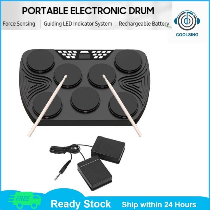 Portable Multifunctional Electronic Drum Set Tabletop Drum Pad Kit 7