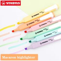 6สี STABILO 275เยอรมันไฮไลท์มาการองปากกาเน้นข้อความฟองน้ำทรงเฉียงเครื่องเขียนนักเรียน J14แสงไฟสีและรสจืด