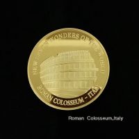 【✷】 Country Soul เหรียญที่สวยงามของสิ่งมหัศจรรย์เจ็ดศิลปะที่ระลึกเคลือบทองของขวัญสะสม2007โชคดี