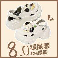 2023 New Croc Shoes Womens Outerwear Internet Thick-Soled Anti-Slip Beach Two-Wear Baotou Mops