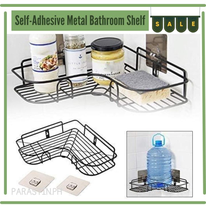 steel Self-Adhesive Metal Bathroom Corner Rack Storage Shelves