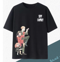 อะนิเมะสายลับเล่นบ้าน SPY × FAMILY รอบการ์ตูน Ania Fujie ชายและหญิงแขนสั้นรวมเสื้อยืด เสื้อยืดคอตตอนฤดูร้อน S-5XL