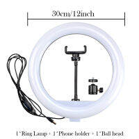 12" 30cm Photography LED Selfie Ring Light Dimmable Lamp Camera Phone Photo Ringlight with Tripod For Youtube Live Makeup Studio