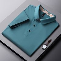 [COD] High-end summer mens polo business casual non-marking ice silk short-sleeved t-shirt on dads outfit Fathers Day