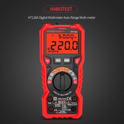 HABOTEST HT118A เครื่องวัดกระแสไฟฟ้า ดิจิทัล สามารถวัดได้ 6000 ครั้ง สำหรับการวัดกระแสไฟแบบ AC/DC