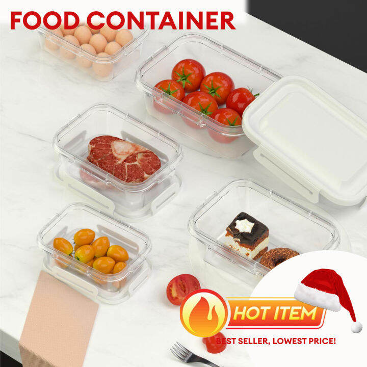 Locaupin 6 Pieces of Food Container Plastic Lunch Box Airtight Cover ...