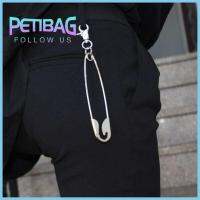 PETIBAG สำหรับผู้ชาย หมุดพิน ความปลอดภัยและความปลอดภัย วินเทจ พวงกุญแจจี้ห้อย เครื่องประดับกางเกงยีนส์ โลหะสำหรับตกแต่ง ฮิปฮอปสุดเท่