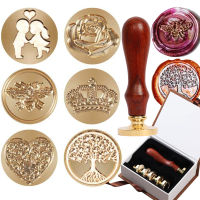 6pc Tree Rose Cicada Love Kiss Seal Stamp Stick Set Replaceable Sealing Wax Birthday Party And Wedding Cards Envelop Invitation