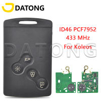 Datong World Car Remote Key สำหรับ Renault Koleos Clio Megane Scenic Keyless Entry ID46 7952ชิป433Mhz แฮนด์ฟรี Promixity Card