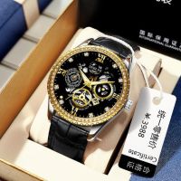 Men Quartz Watch Hollow Luxury Men Outdoor Mens Watches Sport Watches Chronograph Wristwatch Clock Leather Wrist Watches Mens