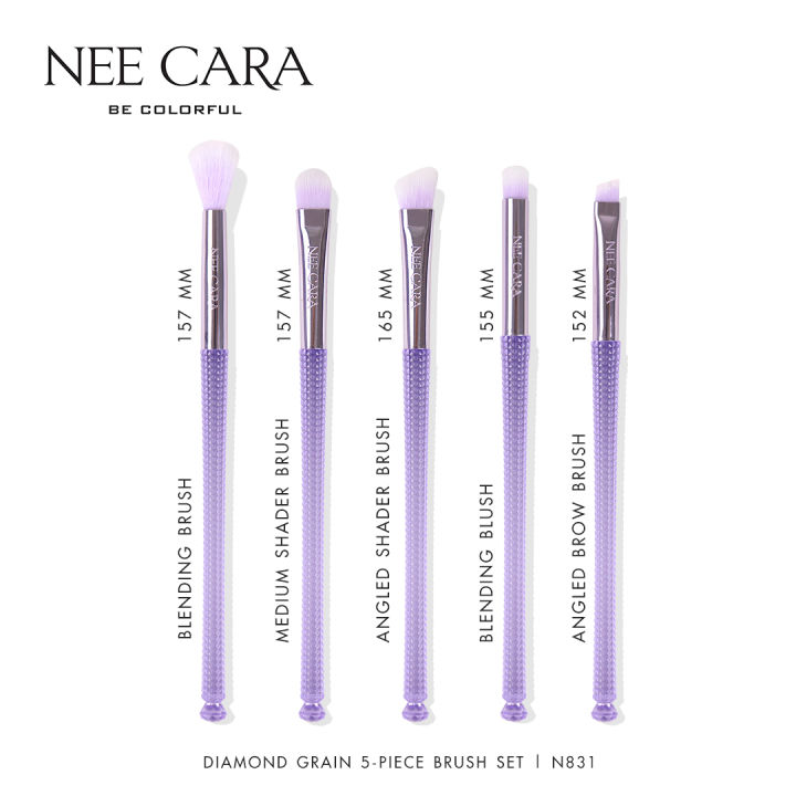 clearance-nee-cara-นีคาร่า-ชุดแปรงแต่งหน้า-แปรงแต่งหน้า-5ชิ้น-พร้อมกระเป๋า-n831-set-eyes-brush-5-piece