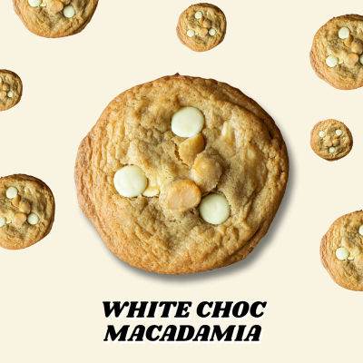 Jumbo Cookie - White Chocolate & Macademia 80g. คุ้กกี้ยักษ์ รส White Chocolate & Macademia กรอบนอกนุ่มใน - Oven Talk Bangkok