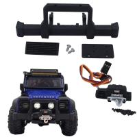 ▼☼ TRX4-M Modified Front Bumper With Winch For TRX4M 1/18 Defender RC Crawler Car Upgrade Parts