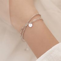 Adjustable 925 Sterling Silver Double Layer Round Bead Bracelet amp; Bangle Elegant Women Christmas Party Jewelry Wedding Gift