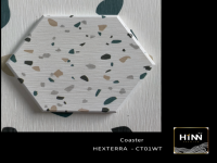 HiNN Premium ที่รองแก้วหินซับน้ำรุ่น HEXTERRA - Blanc