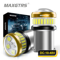 MAXGTRS 2x BA15S P21W LED Bulbs S25 1156 BAU15S BAY15D 1157 4014 3030 Chip Projector Lens for Reverse Brake Tail Turn Signal Lights Canbus