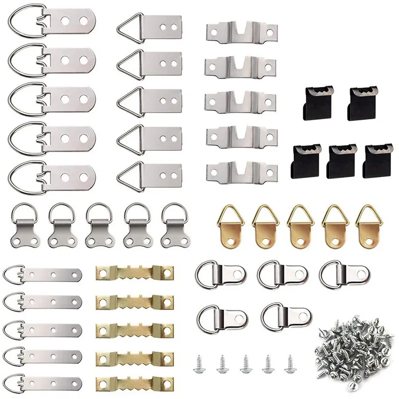96Pcs/Set Picture Photo Frame Hanging Hooks with Screws Kit for Office Home  Painting Hanger Assorted 
