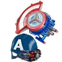 คอสเพลย์ซูเปอร์ฮีโร่มาร์เวลโล่กัปตันแบบนิ่มตัวปล่อยกระสุนโล่ Ca Shield ของเล่นปืนที่ซ่อนอยู่สำหรับงานเลี้ยงชุดแฟนซีเด็ก