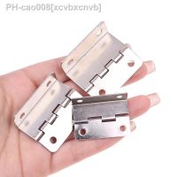 2Pcs Cabinet Hinge 41mm Door Luggage Furniture Jewelry Wood Boxes 4Holes Three-Folding Hinges Furniture Decoration Silver/Bronze