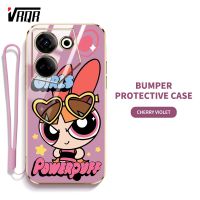 VRQR Powerpuffy เคสโทรศัพท์สำหรับหญิงสาวน่ารักสำหรับ Infinix Tecno Camon 20 Pro 4G 5G CK6 CK7n CK6n Super Girl ปลอกนุ่มบางพิเศษ (รวมฟรีสายคล้อง)