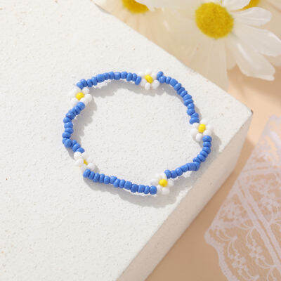 Fashion Cute Bracelets Beaded Handmade Elastic Wristband Flowers Bracelets Women Bracelets Handmade Bracelets