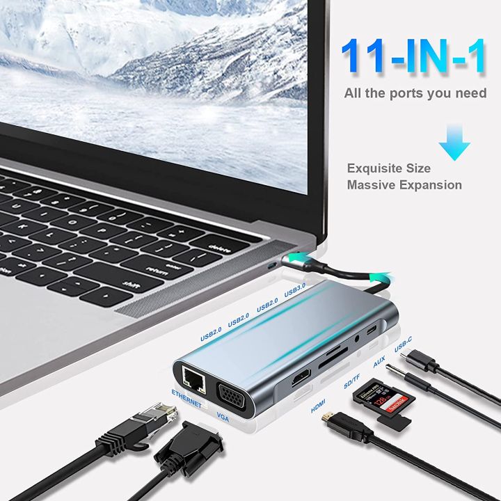 11-in-1-usb-3-0-c-hub-87w-pd-dock-station-type-c-adapter-to-4k-hdmi-compatible-vga-rj45-sd-tf-pc-accessories-adapter-splitter-usb-hubs