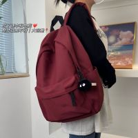 Uniqlo High-end 2023 NEW Japanese schoolbag female college student Korean version ins large-capacity simple solid color backpack junior high school and high school student backpack male schoolbag New