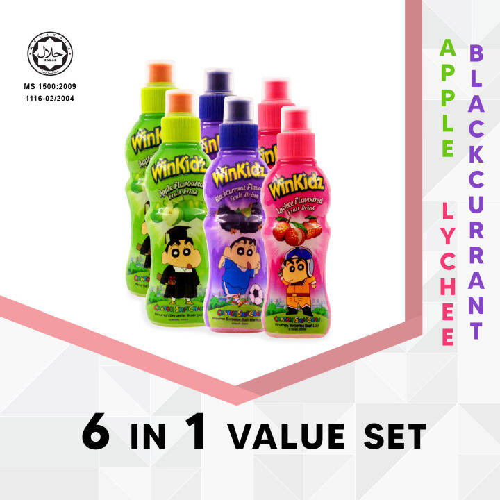 Crayon Shinchan Winkidz Fruit Drink 6 In 1 Value Set 250Ml X 6 Mix
