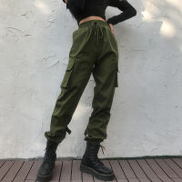 Rockmore Harajuku Ribbon Cargo Pants Women Plus Size Joggers Winter Sweatpants Trousers Black Loose Wide Leg Sweat Pants Femme