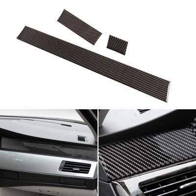 Car Styling Real Carbon Fiber Interior Center Control Side Dashboard Panel Strip Cover Trim For BMW 5 Series E60 E61 04-10 Electrical Connectors