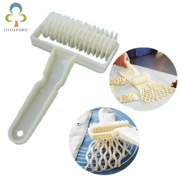 1Pc Pastry Lattice Roller Cutter Plastic Dough Pull Net Wheel