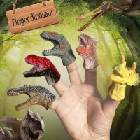 5 Buah Mainan Boneka Dinosaurus Jari Mainan Bermain Peran Pertempuran Velociraptor Boneka Model Hewan Tangan Mini Hadiah Sarung Tangan Karet Lembut untuk Anak Laki-laki