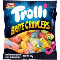 ทรอลลิเยลลี่กลิ่นผลไม้รวมรูปหนอน 30กรัมTrolli Brite Crawlers Jelly 30g.