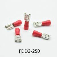 50ชิ้น/แพ็ค Fdd2-250ขั้วฉนวนไฟฟ้าหญิงสำหรับ1.5-การเชื่อมต่อ2.5mm2ขั้วต่อสายไฟ Fdd2.5-250 Redblue