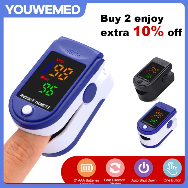 YOUWEMED Digital LED Finger Pulse Oximeter Finger Pulse Oxymeter Blood ...