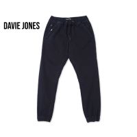 DAVIE JONES กางเกงจ็อกเกอร์ เอวยางยืด ขาจั๊ม สีกรม สีเขียว สีแดง สีน้ำตาล Drawstring Cotton Joggers GP0006NV BR GR MA